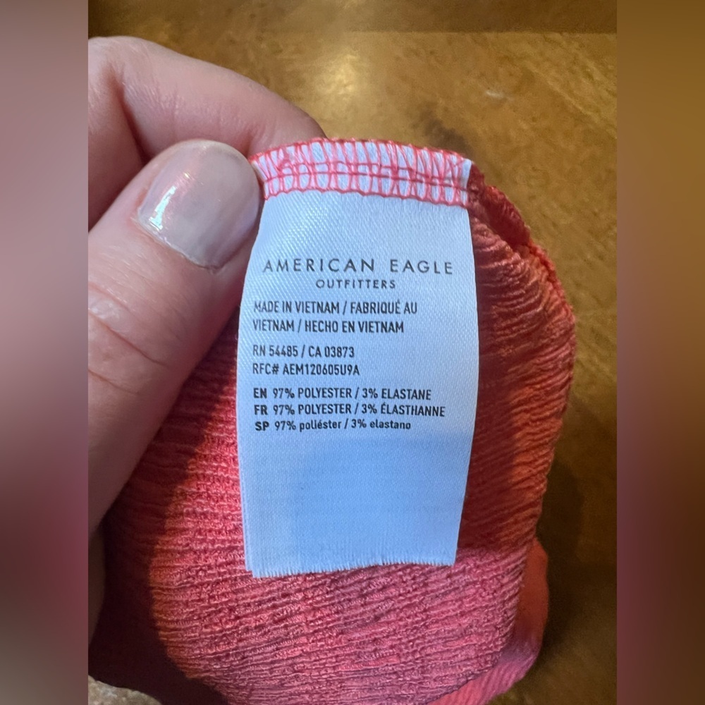 💃🏾 American Eagle Outfitters One-Shoulder Pink Crop Top XL - Picture 4 of 5